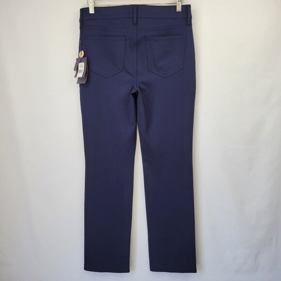 NYDJ Ponte Knit Marilyn Straight Leg Pants Navy Size 6 - Picture 5 of 15